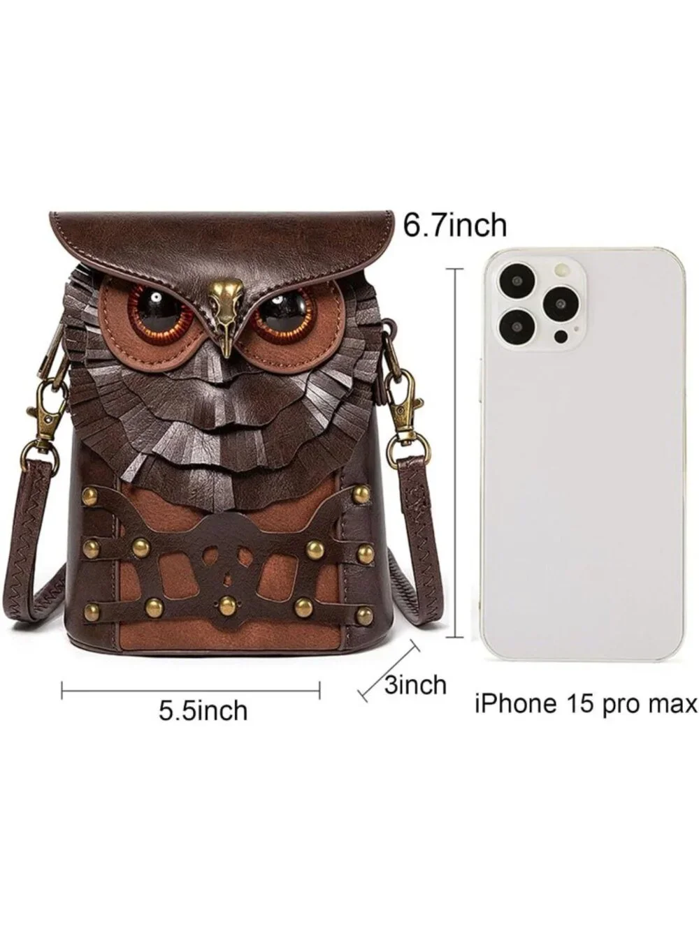 Vintage Leather Crossbody Bag - Small Shoulder Purse & Phone Holder for